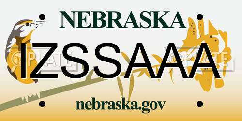 IZSSAAA Nebraska License Plate