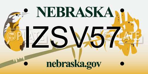 IZSV57 Nebraska License Plate
