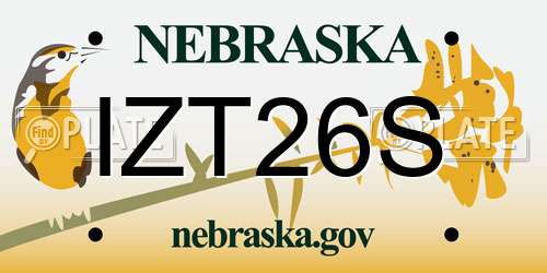 IZT26S Nebraska License Plate