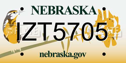 IZT5705 Nebraska License Plate