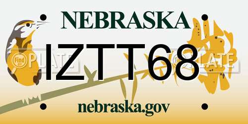 IZTT68 Nebraska License Plate