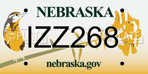 IZZ268 Nebraska License Plate
