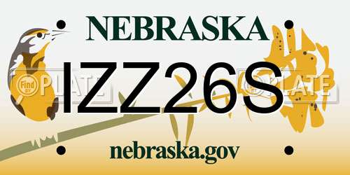 IZZ26S Nebraska License Plate