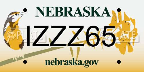 IZZZ65 Nebraska License Plate