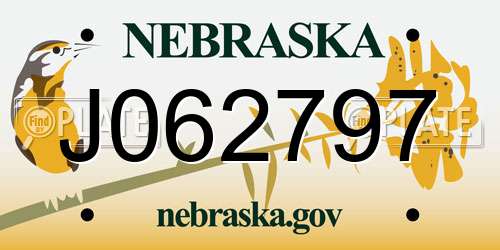 J062797 Nebraska License Plate