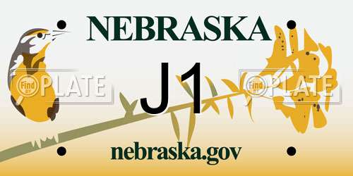 J1 Nebraska License Plate
