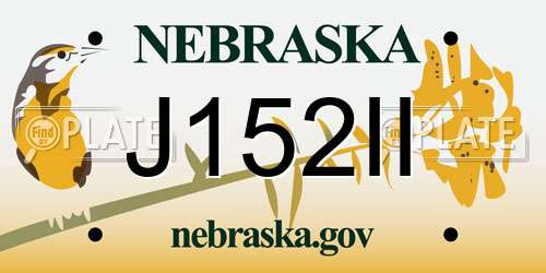 J152II Nebraska License Plate