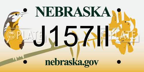 J157II Nebraska License Plate