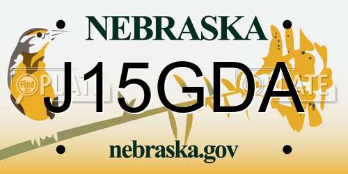 J15GDA Nebraska License Plate