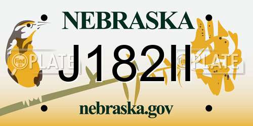 J182II Nebraska License Plate