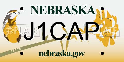 J1CAP Nebraska License Plate
