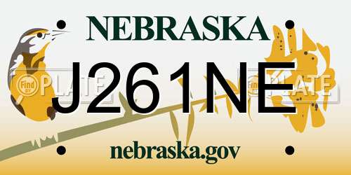 J261NE Nebraska License Plate