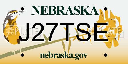 J27TSE Nebraska License Plate