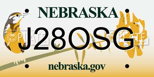 J28OSG Nebraska License Plate