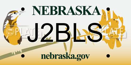 J2BLS Nebraska License Plate