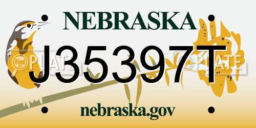 J35397T Nebraska License Plate