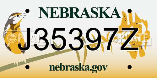 J35397Z Nebraska License Plate