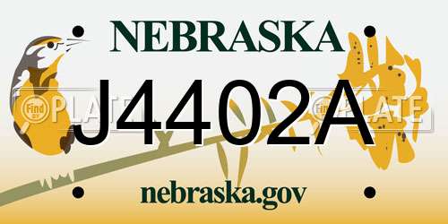 J4402A Nebraska License Plate
