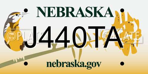 J440TA Nebraska License Plate