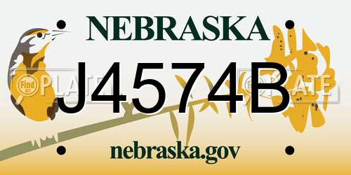 J4574B Nebraska License Plate