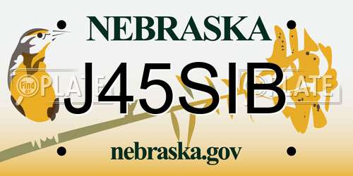 J45SIB Nebraska License Plate