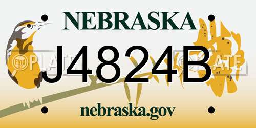 J4824B Nebraska License Plate
