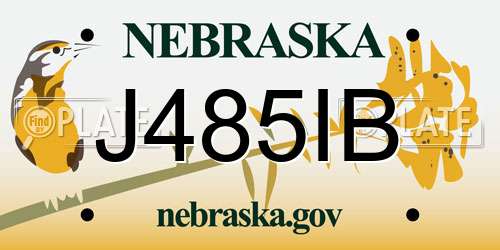 J485IB Nebraska License Plate