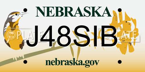 J48SIB Nebraska License Plate