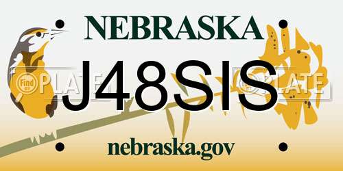 J48SIS Nebraska License Plate