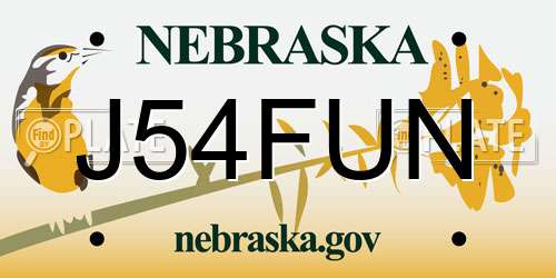 J54FUN Nebraska License Plate