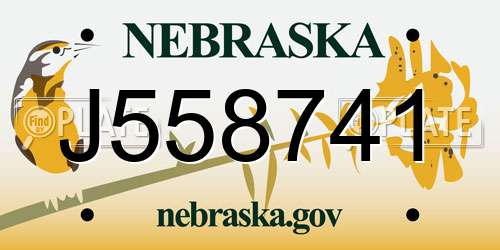 J558741 Nebraska License Plate