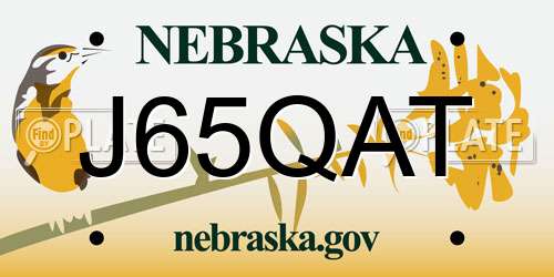 J65QAT Nebraska License Plate