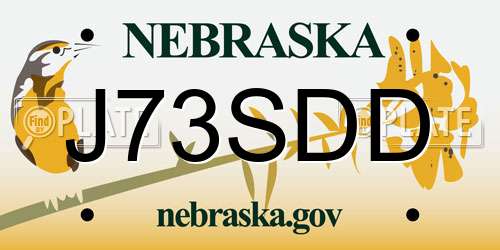 J73SDD Nebraska License Plate
