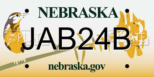 JAB24B Nebraska License Plate