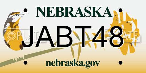 JABT48 Nebraska License Plate