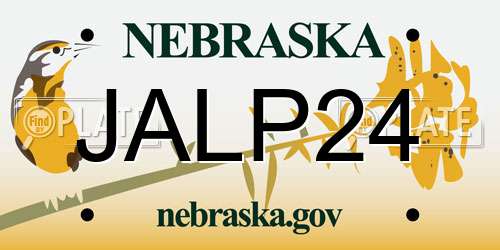 JALP24 Nebraska License Plate