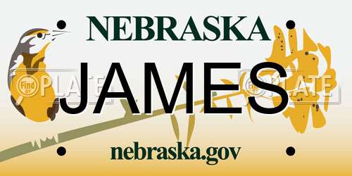 JAMES Nebraska License Plate