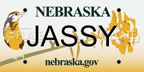 JASSY Nebraska License Plate