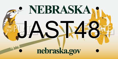 JAST48 Nebraska License Plate