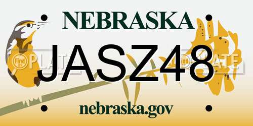JASZ48 Nebraska License Plate