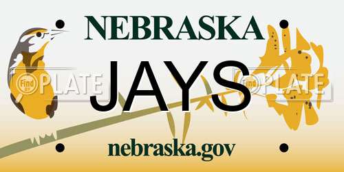 JAYS Nebraska License Plate