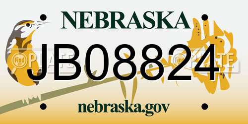 JB08824 Nebraska License Plate