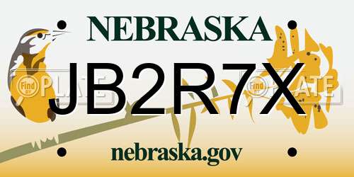 JB2R7X Nebraska License Plate
