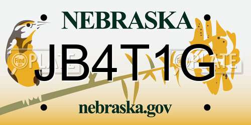 JB4T1G Nebraska License Plate