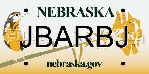 JBARBJ Nebraska License Plate