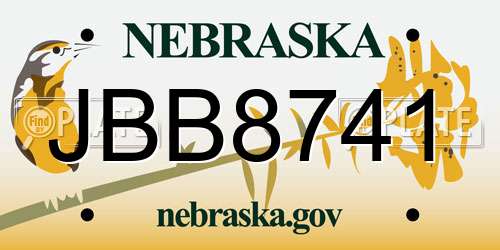 JBB8741 Nebraska License Plate