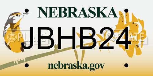 JBHB24 Nebraska License Plate