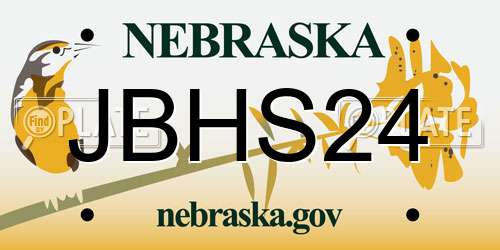 JBHS24 Nebraska License Plate