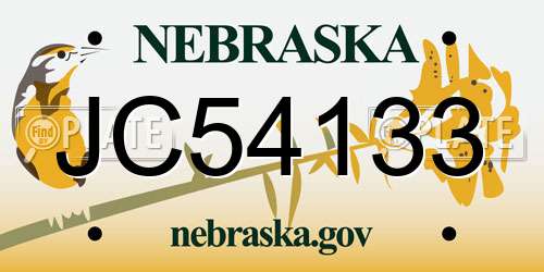 JC54133 Nebraska License Plate