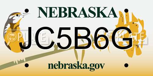 JC5B6G Nebraska License Plate